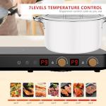 Induction cooker with 2 burners, detachable baking tray, non stick, temperature control option with timer, suitable for kitchen and outdoor barbecue