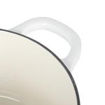 Crock-Pot Artisan 5-Quart Round Dutch Oven – Matte Linen White with Gold Knob, Enameled Cast Iron Cookware