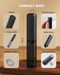 Soenglyun Rechargeable Milk Frother with Cover, Easy to Carry Drink Mixer Handheld, Electric Frother Wand for Coffee, Latte, Cappuccino, Frappe Drink, Hot Chocolate, Black