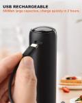 Soenglyun Rechargeable Milk Frother with Cover, Easy to Carry Drink Mixer Handheld, Electric Frother Wand for Coffee, Latte, Cappuccino, Frappe Drink, Hot Chocolate, Black