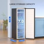 BANGSON Upright Freezer, 7.0 Cu.ft Stand Up Freezer, Convertible Upright Freezer/Refrigerator, Single Door for Kitchen,Garage, Office, Apartment, Black