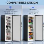 BANGSON Upright Freezer, 7.0 Cu.ft Stand Up Freezer, Convertible Upright Freezer/Refrigerator, Single Door for Kitchen,Garage, Office, Apartment, Black