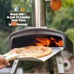Mimiuo Outdoor Pizza Oven 12“ Wood Charcoal Fired Pizza Oven with Square Pizza Stone, Portable Pizza Stove for Outside Backyard Camping Picnics