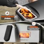 Mimiuo Outdoor Pizza Oven 12“ Wood Charcoal Fired Pizza Oven with Square Pizza Stone, Portable Pizza Stove for Outside Backyard Camping Picnics