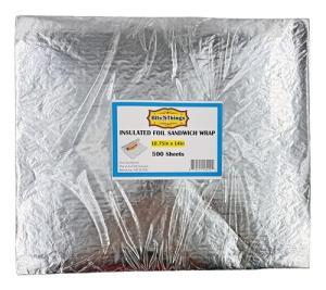 Bits N Things Insulated Foil Sandwich Wrap Sheets | 10.75" x 14" - Pack of 500