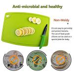 Liflicon Silicone Thick Cutting Boards Mats Set of 3 Foldable & Flexible Design Juice Grooves Easy Grip Handle Dishwasher Safe for Kitchen,BPA free Silicone Cutting Board-Green