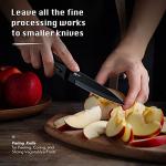 Randalfy Kitchen Knife Set with Block, 7 Pieces Chef Knives, Scissor, for Meat/Vegetables/Fruits Chopping, Slicing, Dicing&Cutting