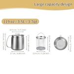 119oz 304 Stainless Steel Deep Fryer Pot with Basket & Strainer, Large Capacity Bacon Grease Container for Kitchen,Frying, Cooking, Camping,Oil Filter Container - Dishwasher Safe (119oz/3.5L/3.7Qt)