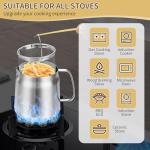 119oz 304 Stainless Steel Deep Fryer Pot with Basket & Strainer, Large Capacity Bacon Grease Container for Kitchen,Frying, Cooking, Camping,Oil Filter Container - Dishwasher Safe (119oz/3.5L/3.7Qt)