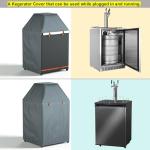 Kegerator Cover with 600D Waterproof Oxford Fabric for Protecting Outdoor or Indoor Beer Tower Dust Cover, 26.8x26.8x45.7 Inches