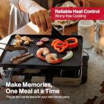 Swissmar Classic Raclette Party Grill with Reversible Cast Aluminum Non-Stick Grill Plate/Crepe Top, Outdoor & Indoor Electric BBQ Grill, Samgyupsal Griller - Brushed Stainless Steel - 8-Person