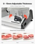 VEVOR Meat Slicer, 7.5 inch 200W Electric Deli Slicer Machine with SUS420 Blade, 0-0.6 inch Adjustable Thickness, ETL Certified Home Food-Slicer for Meat, Ham, Baguett, Steak