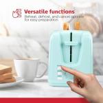 Holstein Housewares 2-Slice Toaster with 7 Browning Settings, Extra-Wide Slots, Reheat, Defrost, Cancel, High-Lift Release, Removable Crumb Tray – Compact Stainless Steel, Mint