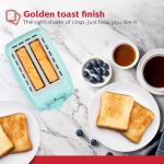 Holstein Housewares 2-Slice Toaster with 7 Browning Settings, Extra-Wide Slots, Reheat, Defrost, Cancel, High-Lift Release, Removable Crumb Tray – Compact Stainless Steel, Mint