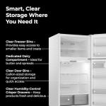 Kenmore 33" Top Mount Refrigerator with Freezer - Adjustable Shelving, Humidity-Controlled Crispers, Optional Ice Maker, LED Lighting, ENERGY STAR Certified, 25 cu. ft. Capacity - White