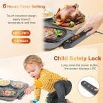 Vitaler Warming Mat for Food, (XXL 35”x16”) Electric Warming Trays, Upgrade Graphene Fast Full-Surface Heating Mat for Food with 6 Level Temp, 6 Hours Timer, Food Warmer Pad with Heat-Insulating Mat