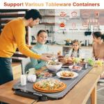 Vitaler Warming Mat for Food, (XXL 35”x16”) Electric Warming Trays, Upgrade Graphene Fast Full-Surface Heating Mat for Food with 6 Level Temp, 6 Hours Timer, Food Warmer Pad with Heat-Insulating Mat