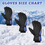Tarpop 3 Pairs Mens Ski Gloves Winter Warm Women Gloves Adjustable Non Slip Snowboard Snow Waterproof Warm(M,Red, Blue, Black)