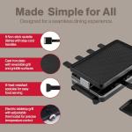 Swissmar Classic 8-Person Raclette Party Grill - Indoor Electric Grill & Griller with Reversible Cast Iron Grill Plate/Crepe Top - Anthracite Black