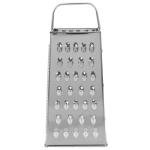 MAGICLULU 1pc Stainless Steel Vegetable Grater Portable Metal Grater 4-Sided Cheese Grater with Handle for Kitchen Restaurant (8inch)