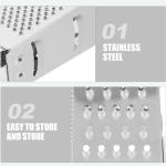 MAGICLULU 1pc Stainless Steel Vegetable Grater Portable Metal Grater 4-Sided Cheese Grater with Handle for Kitchen Restaurant (8inch)