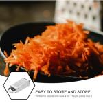 MAGICLULU 1pc Stainless Steel Vegetable Grater Portable Metal Grater 4-Sided Cheese Grater with Handle for Kitchen Restaurant (8inch)
