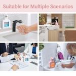 Cute Automatic foaming Soap Dispenser, White, Sensor Hand sanitizer Dispenser Wall Mount for Bathroom& Kitchen Kids Rechargeable countertop refillable soap Dispenser touchless with Tray (Pink)