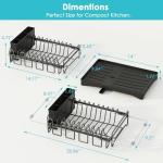 ANTOPY Dish Drying Rack in Sink, Expandable Rustproof Dish Rack for Kitchen Counter, Over The Sink Dish Drainer with Utensil Holder, Cup Rack, Drainboard, Space Saving Dish Dryer Rack for Inside Sink