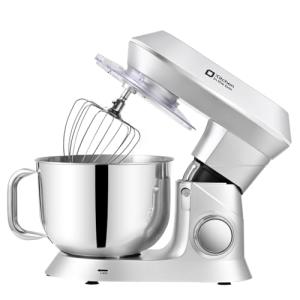 Kitchen in the box Stand Mixer, 900W 7.5QT Kitchen Electric Mixer, 6-Speed Tilt-Head Food Mixer for Baking with Dough Hook,Wire Whip,Beater (Silver)