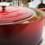 Crock-Pot Artisan Oval Enameled Cast Iron Dutch Oven, 7-Quart, Scarlet Red