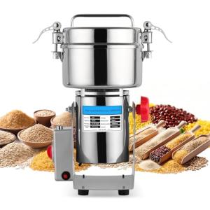 Grain Mill Grinder - 1000g High-Speed Electric Stainless Steel grain mill with 270° Swing Grinding Technology for Grains, Millet & Spices - Spice Grinder Ideal for Commercial, Kitchen Shop Use