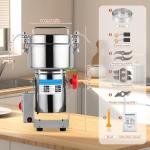 Grain Mill Grinder - 1000g High-Speed Electric Stainless Steel grain mill with 270° Swing Grinding Technology for Grains, Millet & Spices - Spice Grinder Ideal for Commercial, Kitchen Shop Use