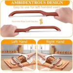 cyrico Bread Knife, 15.7" Bread Slicer for Homemade Sourdough Baguettes Bagels, Premium Stainless Steel Sourdough Knife for Slicing, Ultra-Sharp Bow Loaf Cutter Serrated Slicer Saw with Wooden Handle