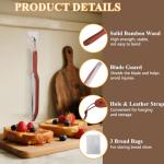 cyrico Bread Knife, 15.7" Bread Slicer for Homemade Sourdough Baguettes Bagels, Premium Stainless Steel Sourdough Knife for Slicing, Ultra-Sharp Bow Loaf Cutter Serrated Slicer Saw with Wooden Handle