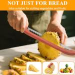 cyrico Bread Knife, 15.7" Bread Slicer for Homemade Sourdough Baguettes Bagels, Premium Stainless Steel Sourdough Knife for Slicing, Ultra-Sharp Bow Loaf Cutter Serrated Slicer Saw with Wooden Handle