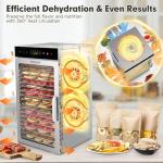 SUCISENI Food Dehydrator Machine 1000W 18 Trays Stainless Steel Commercial Food Dehydrated Dryer with 24H Timer Touch-Control LED Display, Compact Size for Home Jerky Herbs Meat Beef Fruit Vegetables