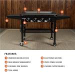 Blackstone 1554 36” Omnivore Griddle with Folding Side Shelves, Powder Coated Steel, Black