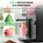 WETIE Slushie Machine, 82oz Slushy Maker with Adjustable Temperature, LED Display, Auto-Clean, 5-in-1 Frozen Drink Maker for Ice Cream, Frappés, Milkshake, Frozen Margaritas, 24H Running for Home