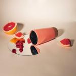 Mora Double Wall Ceramic Coffee Travel Mug with Lid, 14 oz, Portable, Microwave, Dishwasher Safe, Insulated Reusable Tall Cup, Splash Resistant Lid - To Go Tumbler for Car Cup Holder, Pink Salt