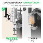 WETIE Slushie Machine, 82oz Slushy Maker with Adjustable Temperature, LED Display, Auto-Clean, 5-in-1 Frozen Drink Maker for Ice Cream, Frappés, Milkshake, Frozen Margaritas, 24H Running for Home