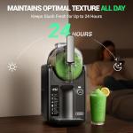 WETIE Slushie Machine, 82oz Slushy Maker with Adjustable Temperature, LED Display, Auto-Clean, 5-in-1 Frozen Drink Maker for Ice Cream, Frappés, Milkshake, Frozen Margaritas, 24H Running for Home