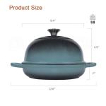 OLLAKOK Dutch Oven for Bread Baking, Enameled Cast Iron Dutch Oven Pot with Lid, Bread Oven for Sourdough Bread Baking, Cast Iron Bread Pan, 5 qt Cyan