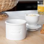 Butter Bell - The Original Butter Bell crock by L Tremain, a Countertop French Ceramic Butter Dish Keeper for Spreadable Butter, Café Matte & Retro Collection (BBCCWHT)