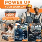 DUPASU Electric Lunch Box Food Warmer: 100W Heated Lunch Box for Adults, 1.8L Portable Fast Heating Lunchbox Food Heater for Car, Truck, Work, Travel, Lonchera Elctrica Porttil 12/24V/110-230V