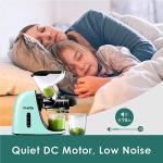 Masticating Slow Juicers, Fretta Wide Feeding Chute Cold Press Juicer, BPA-Free, Celery Juicer Extractor with Quite DC Motor & Reverse Function, 2 Speed, 200W(Light blue)