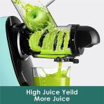 Masticating Slow Juicers, Fretta Wide Feeding Chute Cold Press Juicer, BPA-Free, Celery Juicer Extractor with Quite DC Motor & Reverse Function, 2 Speed, 200W(Light blue)