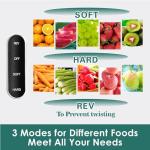 Masticating Slow Juicers, Fretta Wide Feeding Chute Cold Press Juicer, BPA-Free, Celery Juicer Extractor with Quite DC Motor & Reverse Function, 2 Speed, 200W(Light blue)