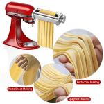 Pasta Attachment for KitchenAid Stand Mixer, 3 Piece Pasta Making Kit Including Pasta Roller, Cutter for Authentic Spaghetti and Fettuccine Sheets, Durable Noodle Accessories by Cofun