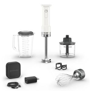 KitchenAid Go Cordless Hand Blender with Accessories - battery included, KHBRV75, Porcelain White
