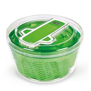 Zyliss Swift Dry Salad Spinner Large - Plastic Lettuce Colander and Spinner - Vegetable and Fruit Washer and Dryer - Dishwasher Safe Produce Tosser and Salad Spinner - Green, Large